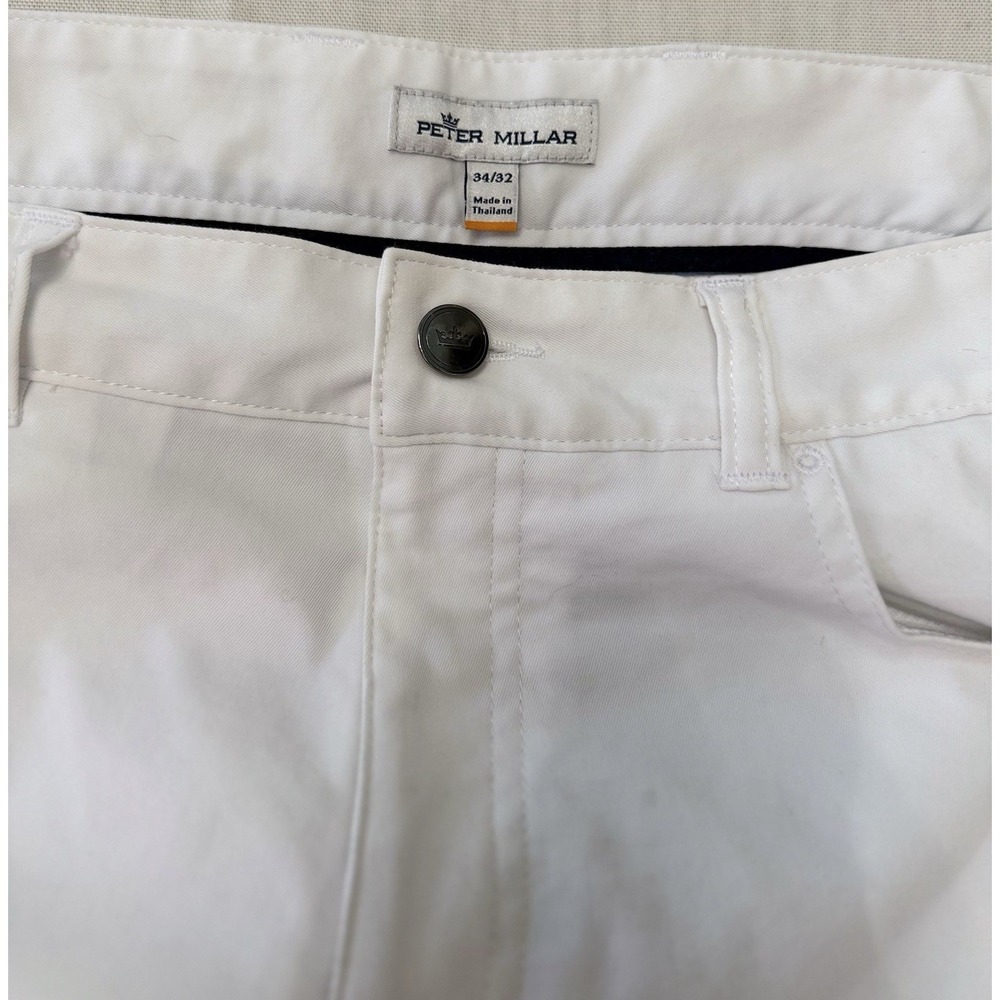 Peter Millar Men's eb66 Performance Five-Pocket Pants White Golf 34x32 - Picture 2 of 6